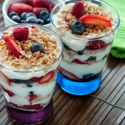 Red white and blue parfait