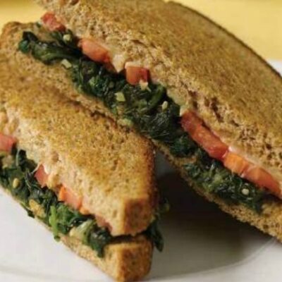 Red, White, and Green Grilled Cheese