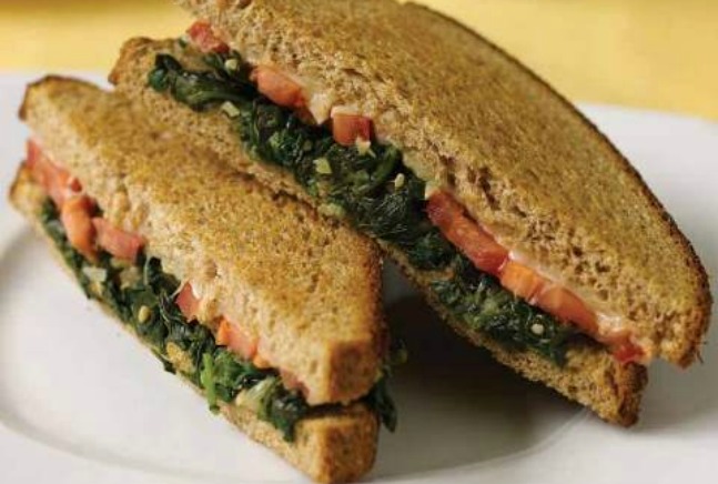Red, White, and Green Grilled Cheese