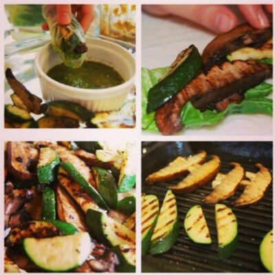 RICE WRAPS WITH MUSHROOM AND ZUCCHINI