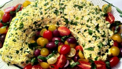 riced egg mold salad