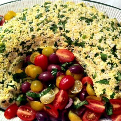 riced egg mold salad