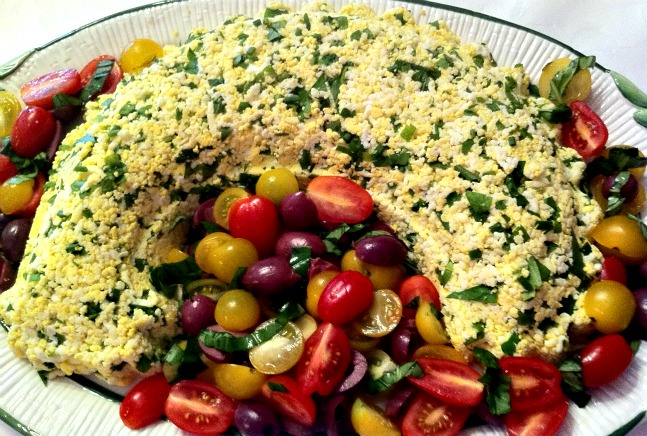 riced egg mold salad
