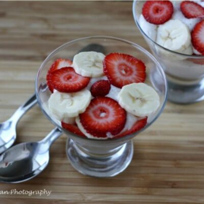 Ricotta Banana Strawberry Breakfast Pudding