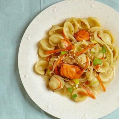 Risotto Style Pasta with Salmon