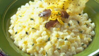 idaho potato risotto with black truffles