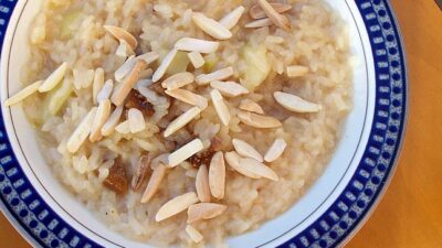 risotto with figs and almons