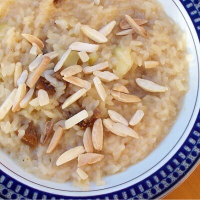 risotto with figs and almons