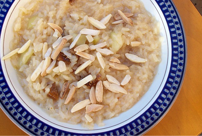 risotto with figs and almons