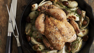 roast chicken with chestnuts