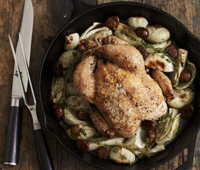 roast chicken with chestnuts