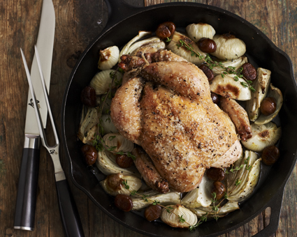 roast chicken with chestnuts