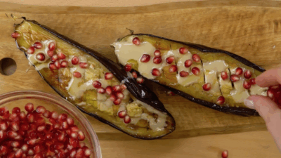 roast eggplant with tahini
