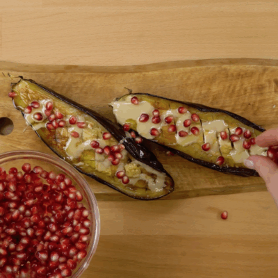 roast eggplant with tahini