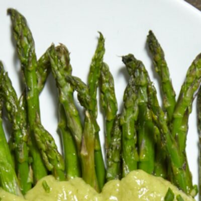 Roasted Asparagus with Green Onion Dressing