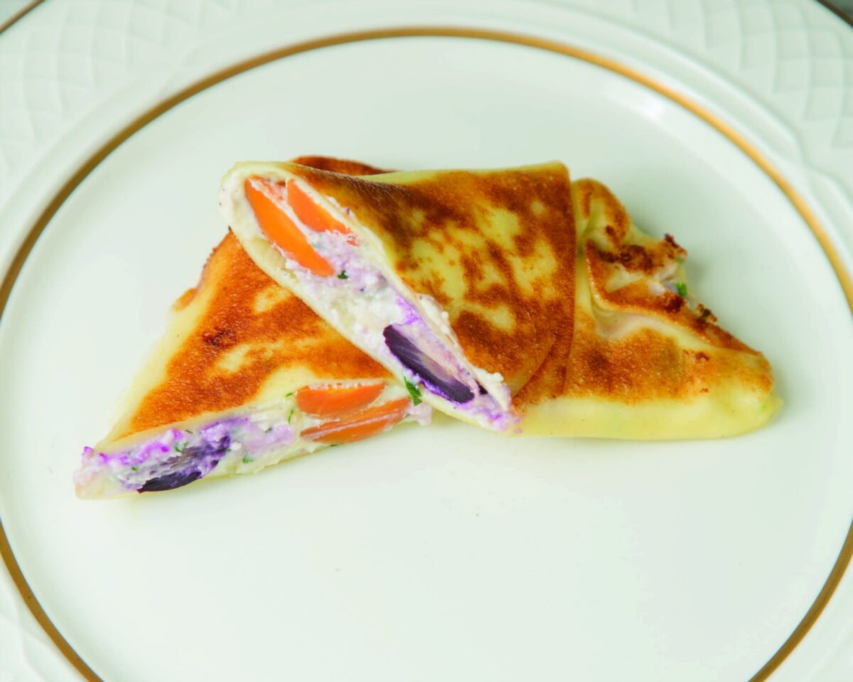 Roasted Carrot Crepes horizontal