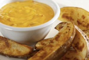 Roasted Potato Wedges with Cheddar Sauce