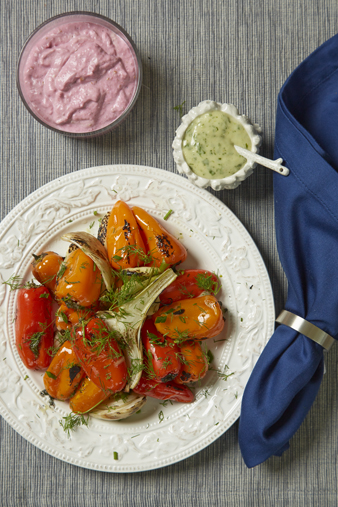 Roasted Summer Vegetables with Horseradish Aioli