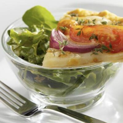 Roasted Tomato and Cheese Tart with Spring Salad