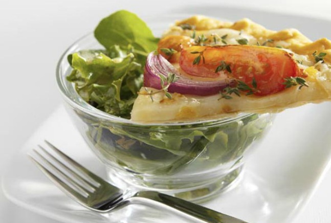 Roasted Tomato and Cheese Tart with Spring Salad