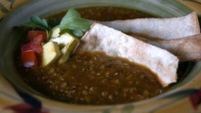 Roasted Tomato and Tortilla Quinoa Soup