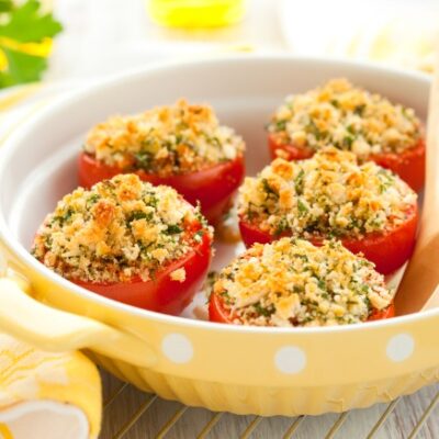 roasted tomatoes with blue cheese