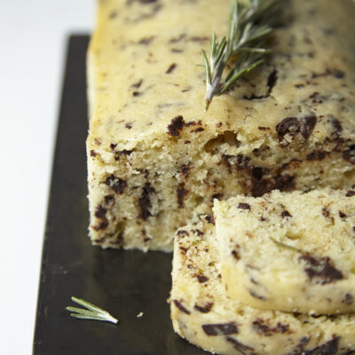 Rosemary Olive Oil Cakewith Dark Chocolate
