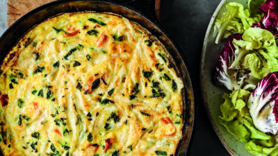 Smoked Salmon Frittata with Gruy&egrave;re and Fresh Herbs