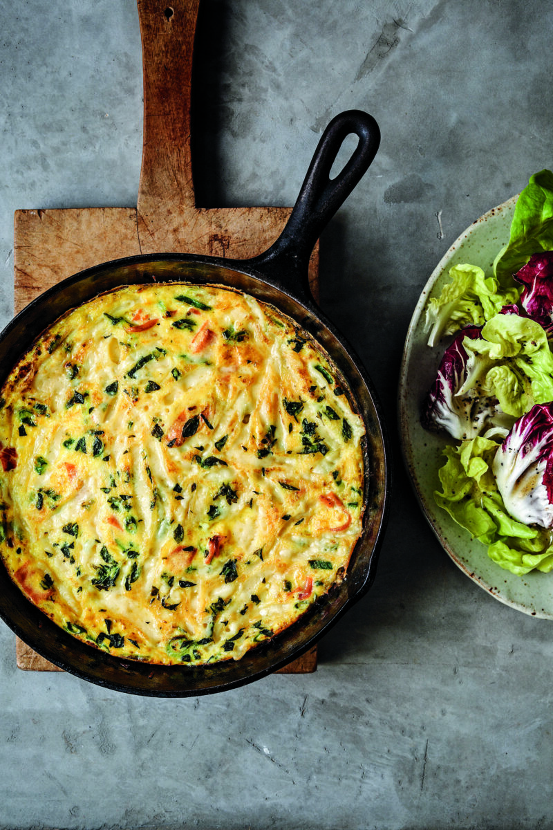 Smoked Salmon Frittata with Gruy&egrave;re and Fresh Herbs