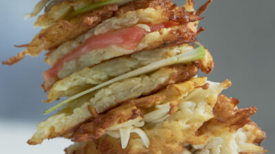 Salmon Latkes with Green Goddess Dressing (Recipe courtesy of Shifra Klein and Joy of Kosher with Jamie Geller Magazine) (1).jpg