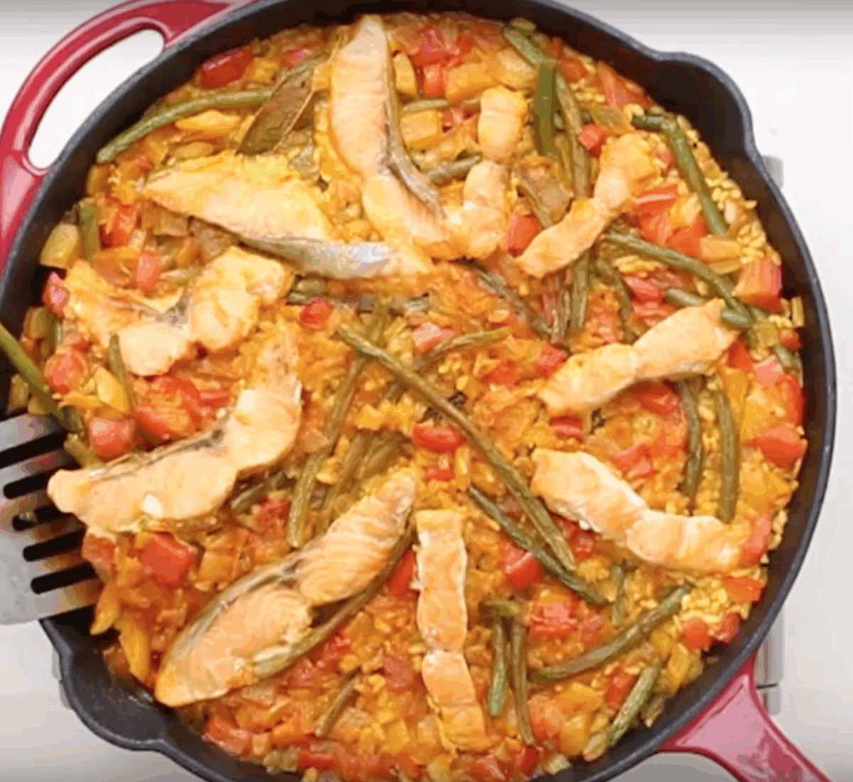 salmon paella