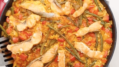 salmon paella
