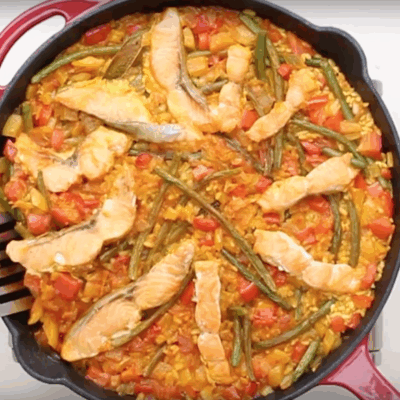 salmon paella