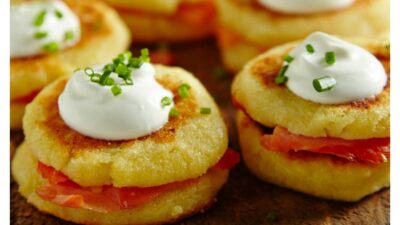 Salmon Stuffed Potato Pancakes
