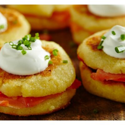 Salmon Stuffed Potato Pancakes