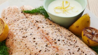 Salmon with Lemon Velvet Cream Sauce