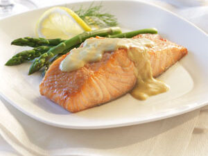 salmon with mustard sauce