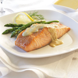 salmon with mustard sauce