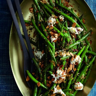 Sauteed Green Beans With Labneh And Sliced Almonds