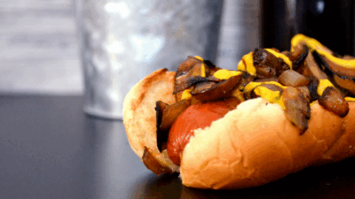 Sauteed Mushroom and Onion Dog