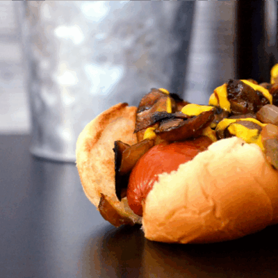 Sauteed Mushroom and Onion Dog