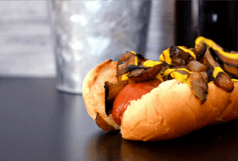Sauteed Mushroom and Onion Dog
