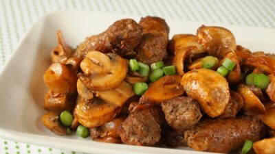 sauteed sausage and mushrooms
