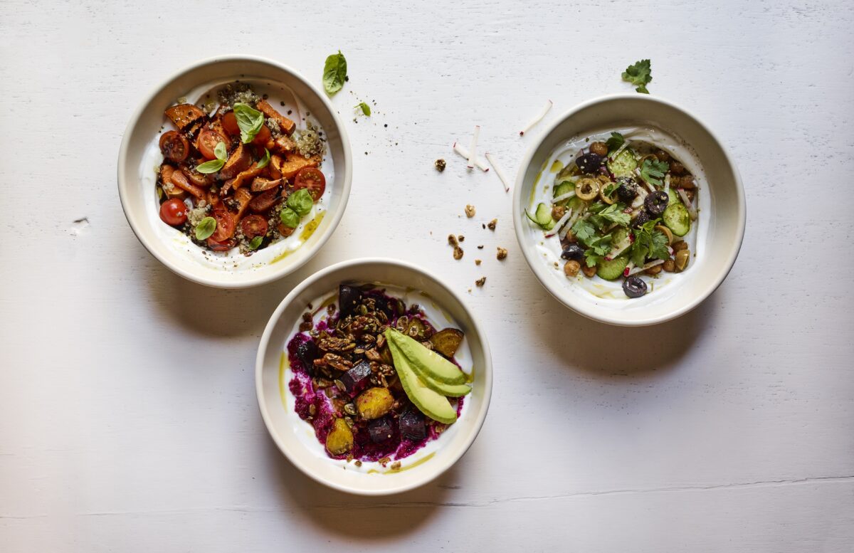 savory yogurt parfait group shot