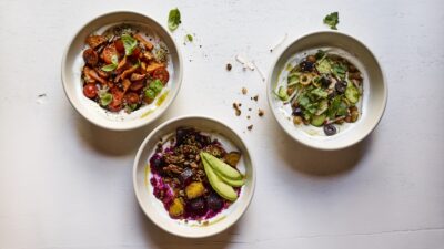 savory yogurt parfait group shot