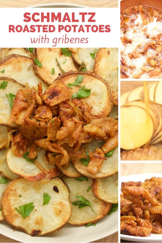schmaltz roasted potatoes with gribenes pinterest