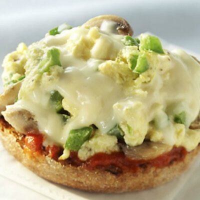 Scrambled Egg and Mozzarella Breakfast Pizza