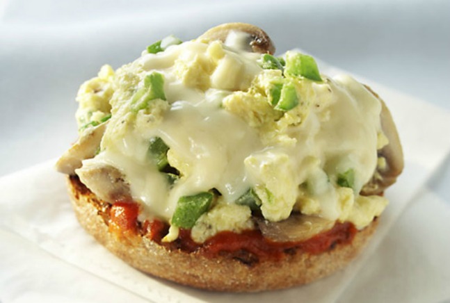 Scrambled Egg and Mozzarella Breakfast Pizza