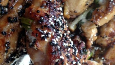 sesame scallino rolled chicken