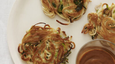 Sesame Scallion Lomein Pancakes